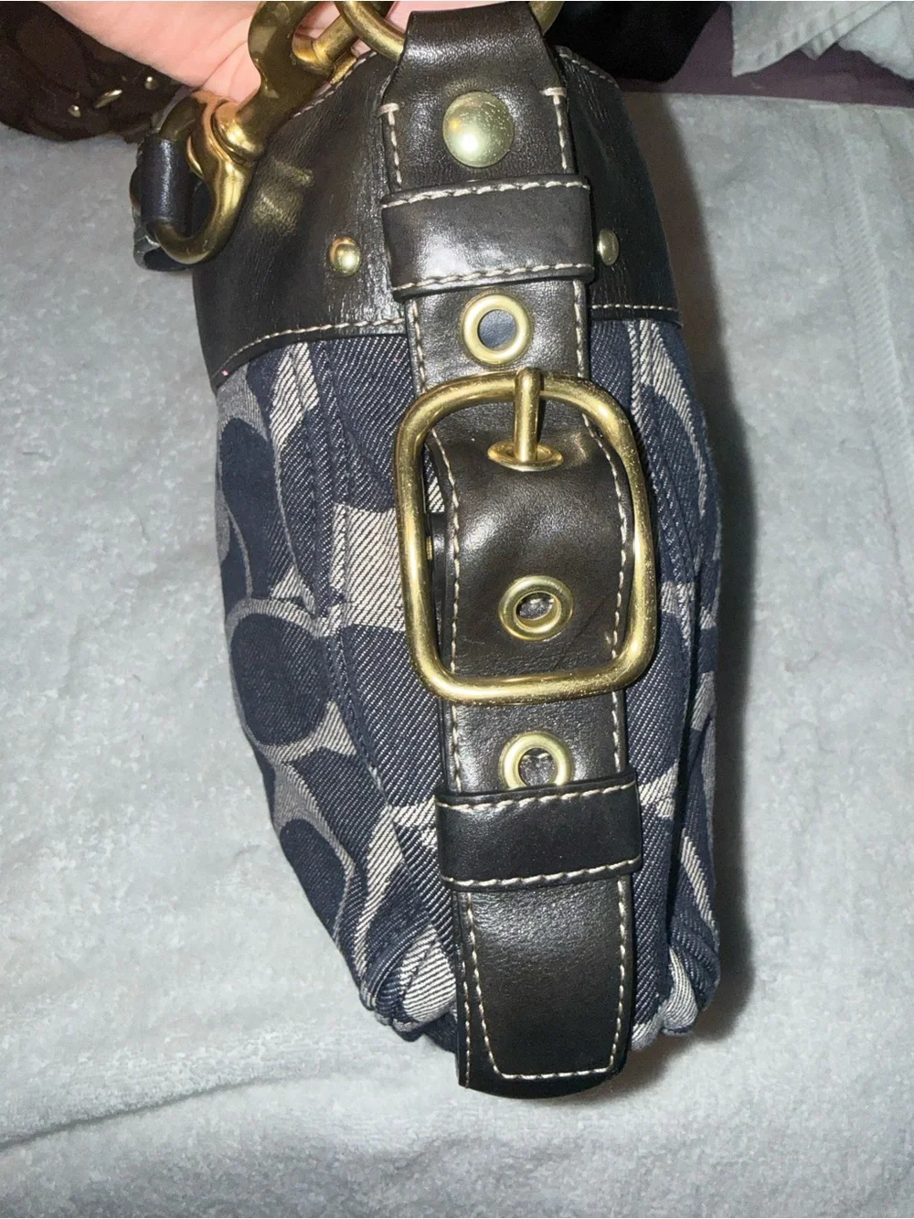 Coach vintage blue denim hobo bag